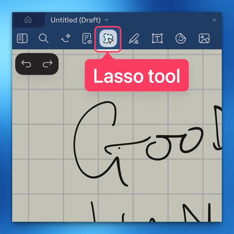 The lasso tool in Goodnotes