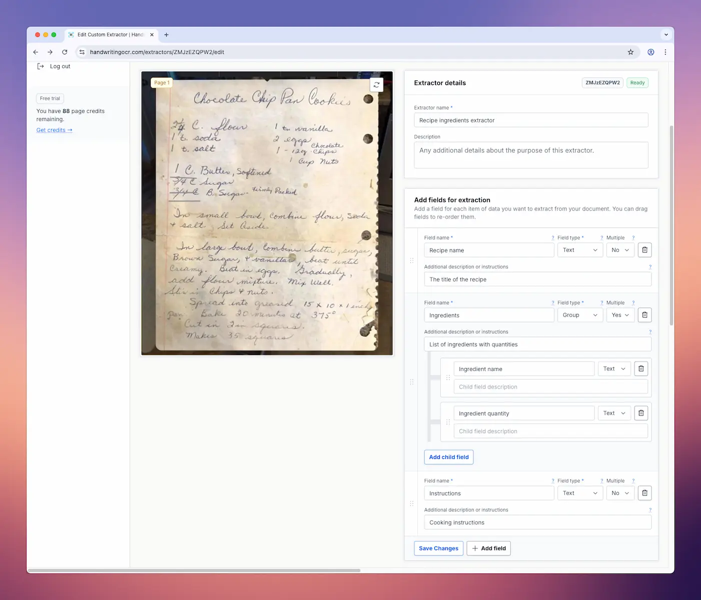 Create a custom extractor to get exactly the data you want in a structured format