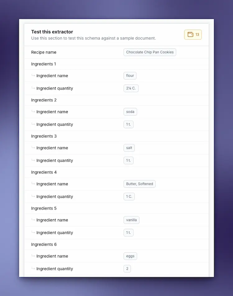 Test your extractor to ensure it is returning the data you want